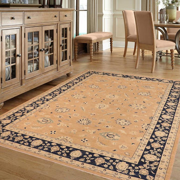 handmade Traditional Kafkaz Chobi Ziegler Brown Blue Hand Knotted RECTANGLE 100% WOOL area rug 10 x 14